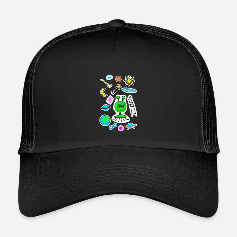 Space doodle - Kids’ Trucker Cap - black/black