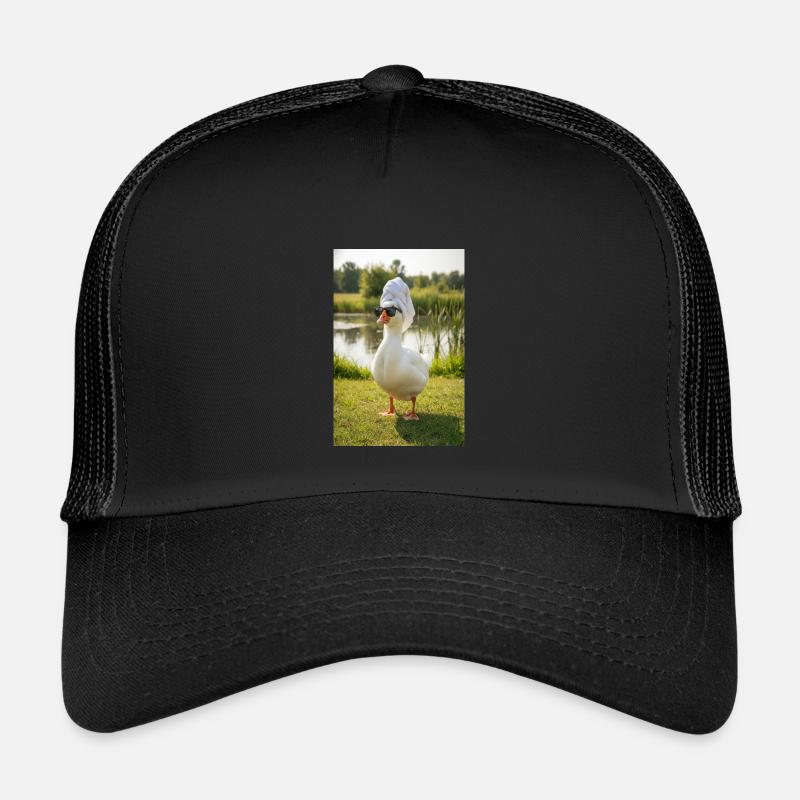 Spa-Ente mit Sonnenbrille - Kinder Trucker-Cap - Schwarz/Schwarz