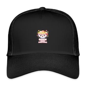Ramen fixes everything - Kinder Trucker-Cap - Schwarz/Schwarz - Vorne