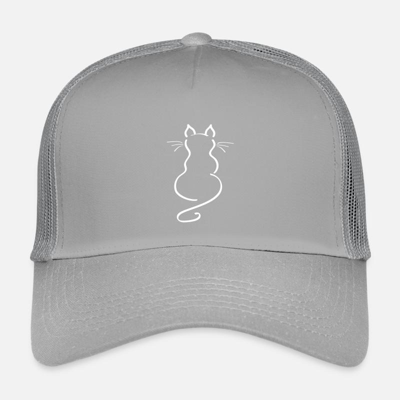 Cat Minimalist Line Back Plain Thick Kids’ Trucker Cap