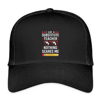 Aushilfslehrer Ersatzlehrerin Vertretungslehrer - Kinder Trucker-Cap - Schwarz/Schwarz - Vorne
