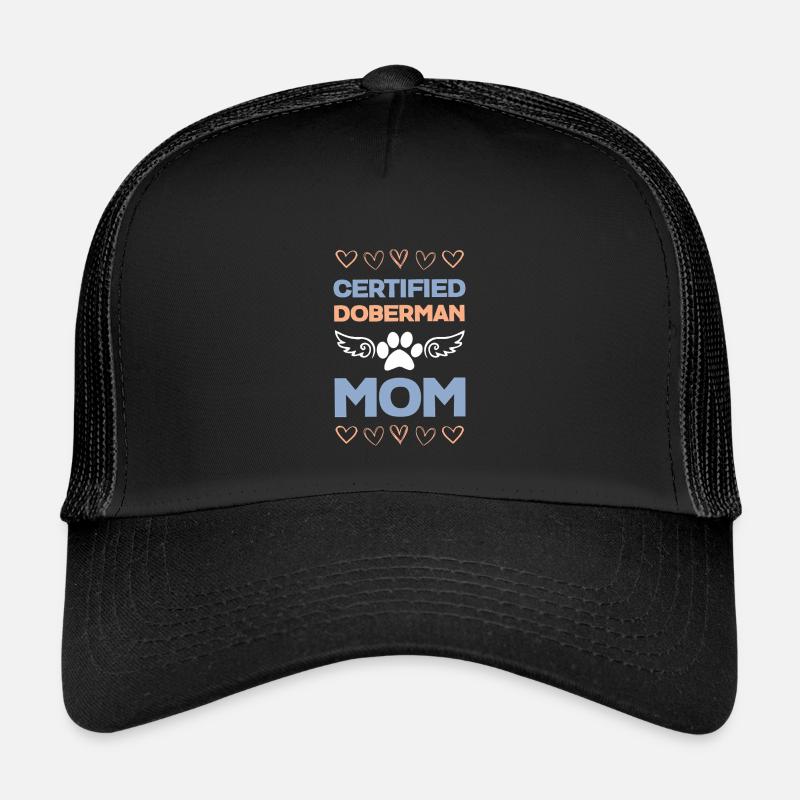 Dobermann Mama Zertifiziert - Kinder Trucker-Cap - Schwarz/Schwarz