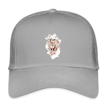 Fleurs de cerisier renard - Casquette trucker enfant - gris clair - Devant