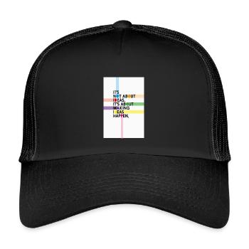 It’s Not About Ideas It’s About Making Them Happen - Kinder Trucker-Cap - Schwarz/Schwarz - Vorne