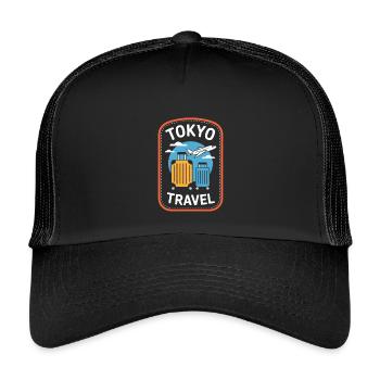 Tokyo Japan Travel Travel Motif - Kids’ Trucker Cap - black/black - Front