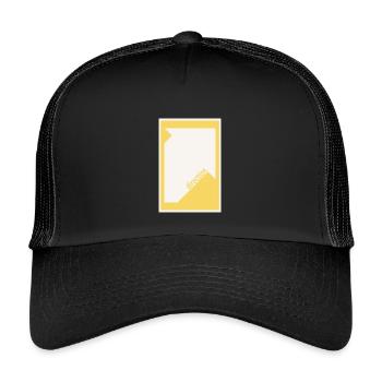 Direction Poster Yellow – Bold Minimal Art - Kids’ Trucker Cap - black/black - Front