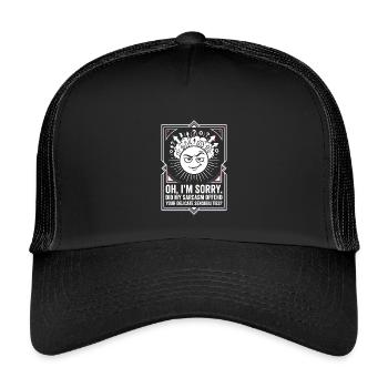 Sonnen-Sarkasmus: Sorry, nicht entschuldigt - Kinder Trucker-Cap - Schwarz/Schwarz - Vorne