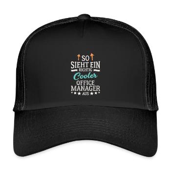 Cool Office Manager Team Leadership Office - Kids’ Trucker Cap - black/black - Front