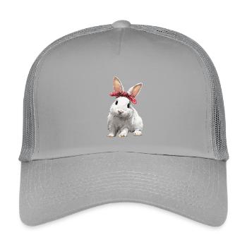 Nœud de lapin - Casquette trucker enfant - gris clair - Devant