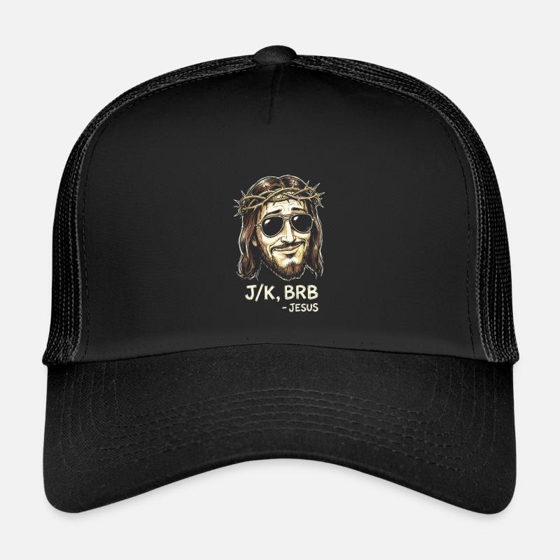 BRB Jesus mit Sonnenbrille - Kinder Trucker-Cap - Schwarz/Schwarz
