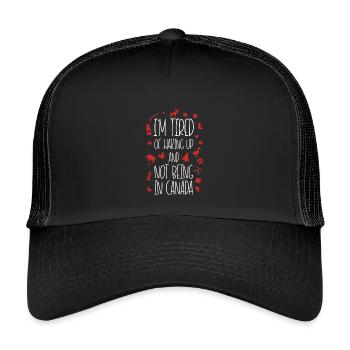 Fatigué de ne pas être au Canada Devis Design - Casquette trucker enfant - noir/noir - Devant