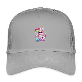 Hase Häschen Frühling Blumen Sommer Ostern Garten - Kinder Trucker-Cap - Hellgrau - Vorne
