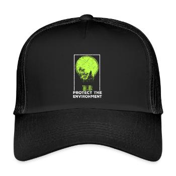 protect nature - Kids’ Trucker Cap - black/black - Front