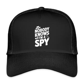 Niemand weiß, dass ich ein Spion bin - Kinder Trucker-Cap - Schwarz/Schwarz - Vorne