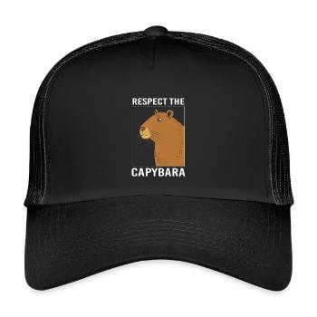 Capibara Capybara - Kinder Trucker-Cap - Schwarz/Schwarz - Vorne