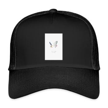 Veränderung beginnt leise Schmetterling Design - Kinder Trucker-Cap - Schwarz/Schwarz - Vorne