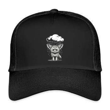 Fennec Desert Fox - Emotional Retro Motif - Kids’ Trucker Cap - black/black - Front