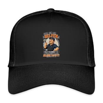 Soll ich dir helfen Lustiger Handwerker Spruch Sar - Kinder Trucker-Cap - Schwarz/Schwarz - Vorne