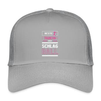 Beste Schlagball Trainerin Schlagballtrainerin - Kinder Trucker-Cap - Hellgrau - Vorne