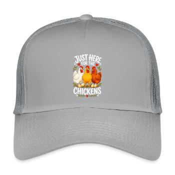 JUST HERE FOR THE CHICKENS - Kids’ Trucker Cap - light grey - Front