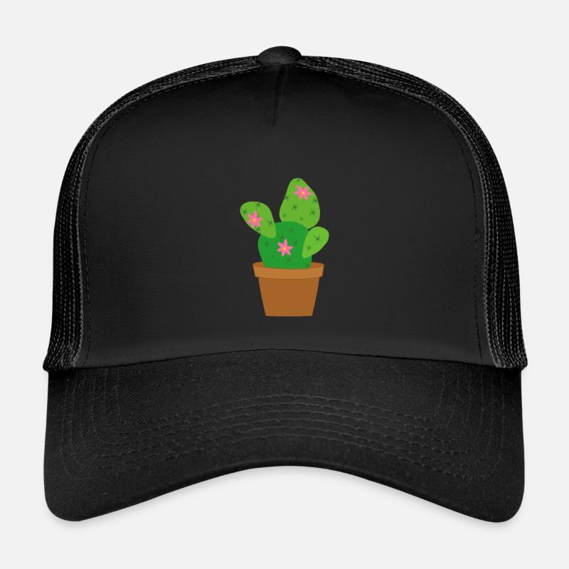 Kaktus - Kinder Trucker-Cap - Schwarz/Schwarz