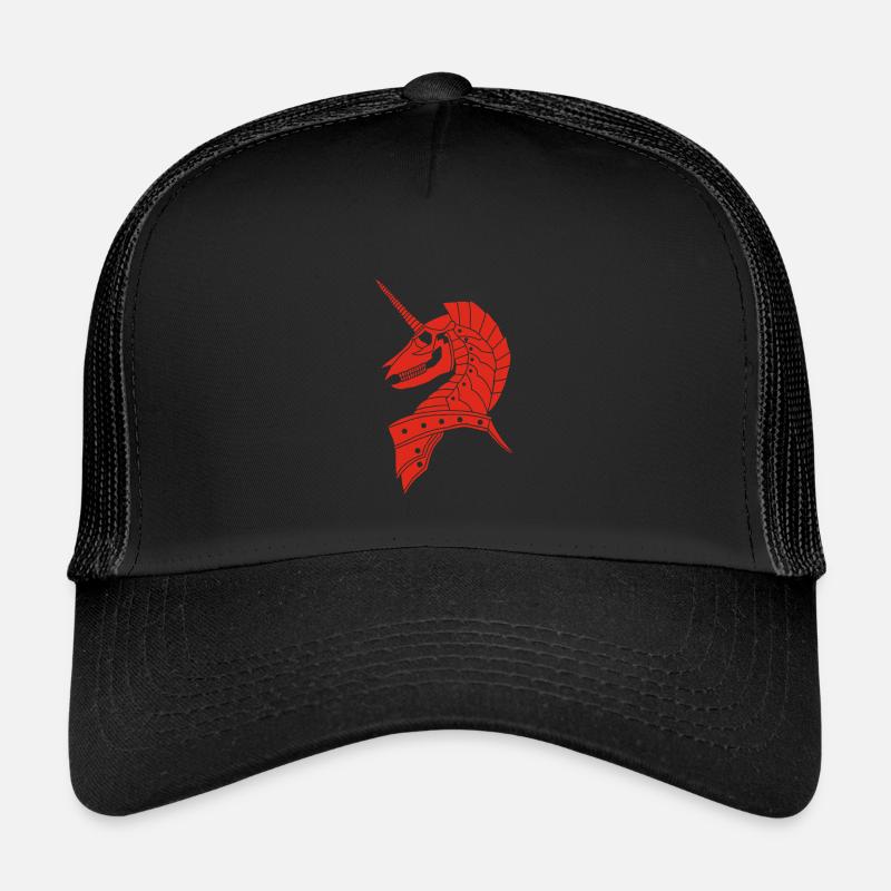 Rotes gotisches Einhorn Kinder Trucker-Cap