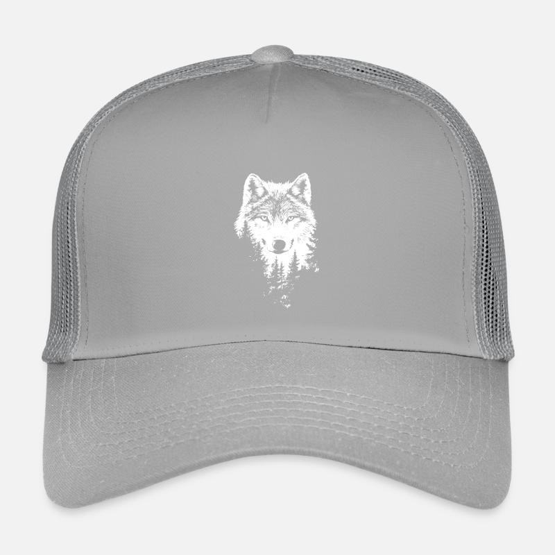 Silhouette de forêt de visage de loup Casquette trucker enfant
