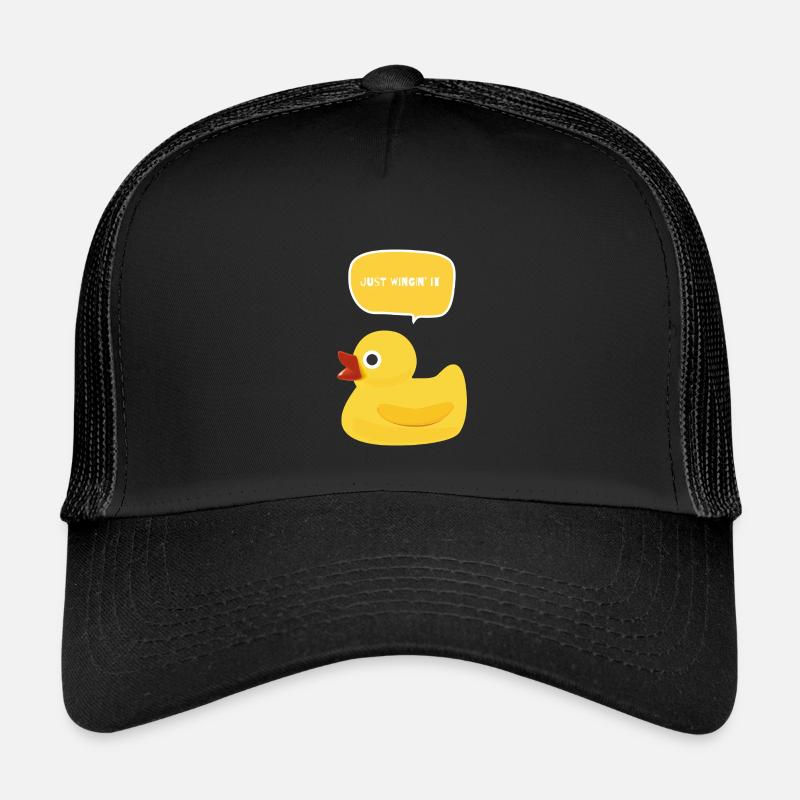 Just Wingin' It Duck - Kinder Trucker-Cap - Schwarz/Schwarz