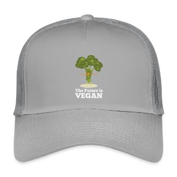 Die Zukunft ist vegan - Kinder Trucker-Cap - Hellgrau - Vorne