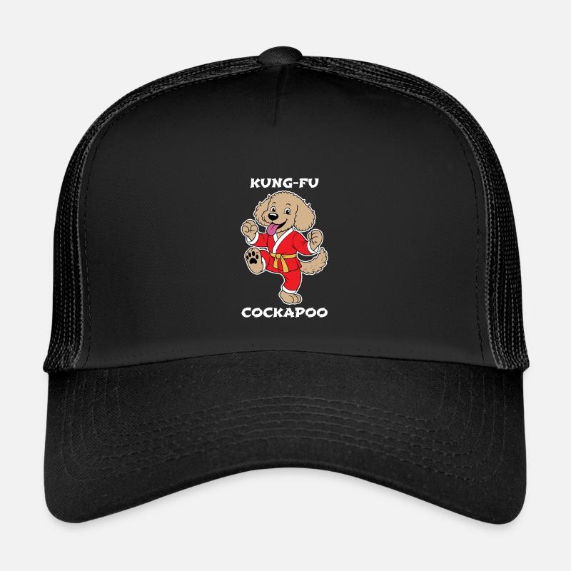 Cockapoo Kung-Fu  - Kids’ Trucker Cap - black/black