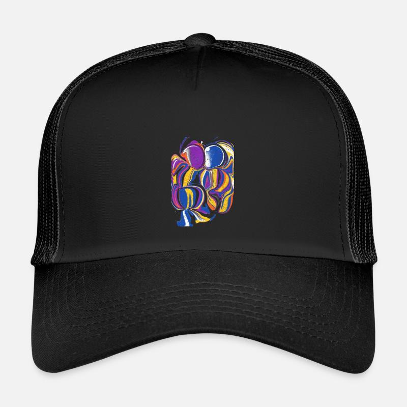 Abstrakte Farbkrabbe - Kinder Trucker-Cap - Schwarz/Schwarz