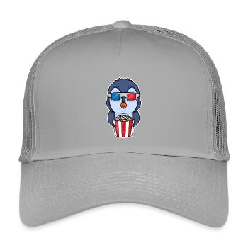 Popcorn Cinema Penguin - Casquette trucker enfant - gris clair - Devant