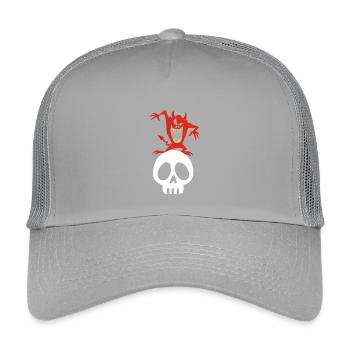 Skull and demon - Kids’ Trucker Cap - light grey - Front