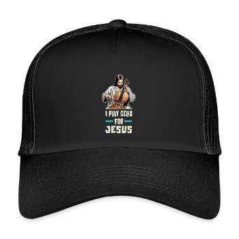 I play cello for Jesus - Kids’ Trucker Cap - black/black - Front