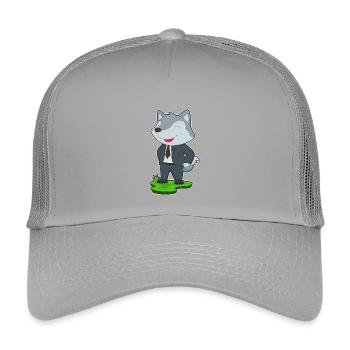 Wolf Groom Tie Wedding - Kids’ Trucker Cap - light grey - Front