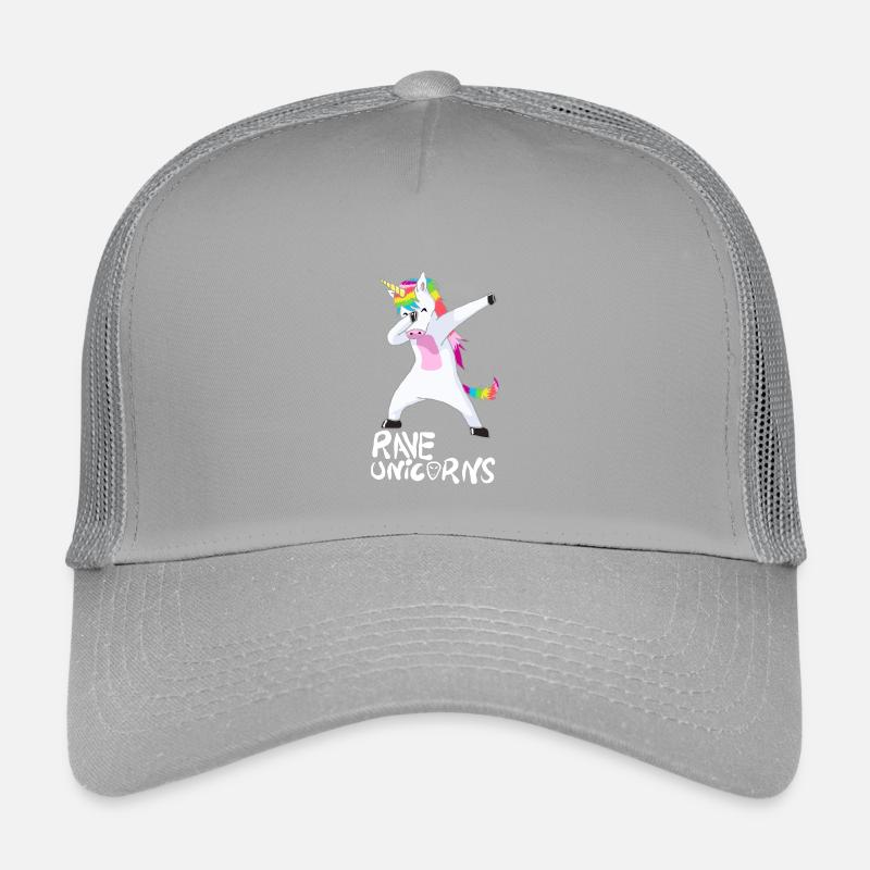 Logo Rave Unicorns White Text Kids’ Trucker Cap