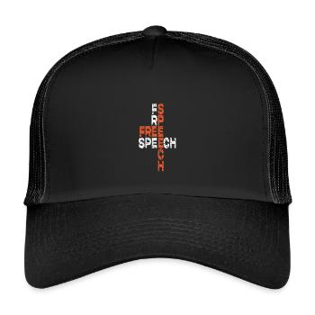 Freie Meinungsäußerung Wortkunst Design - Kinder Trucker-Cap - Schwarz/Schwarz - Vorne