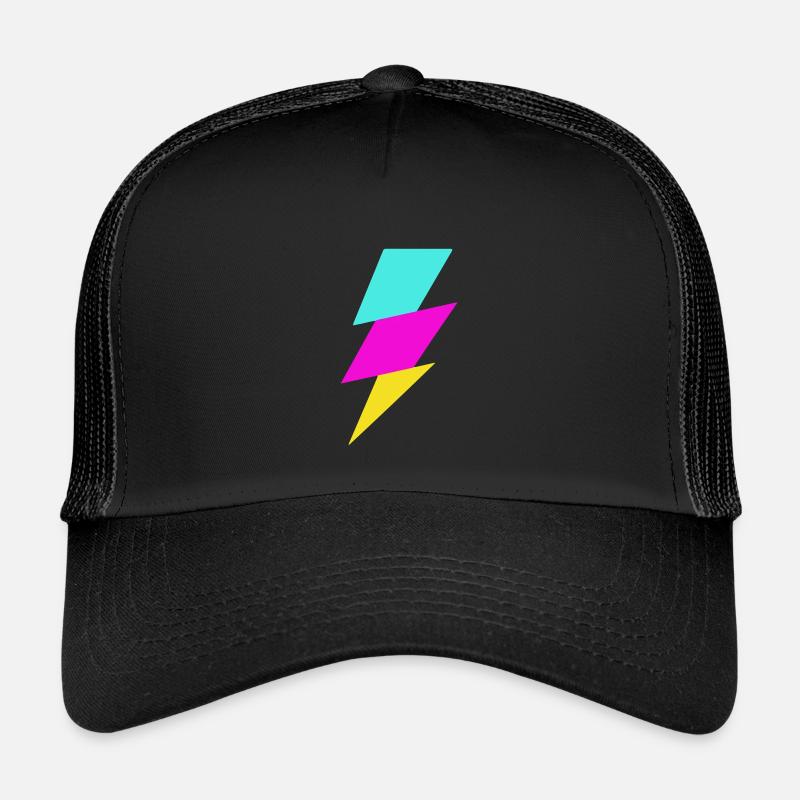 Abstract Ray in Neon Colors - Kids’ Trucker Cap - black/black