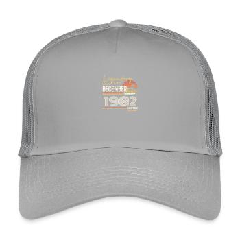 December 1982 43rd Anniversary Gift - Kids’ Trucker Cap - light grey - Front
