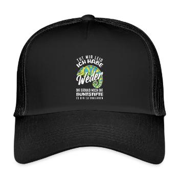 Neither patience nor crayons – sarcasm - Kids’ Trucker Cap - black/black - Front