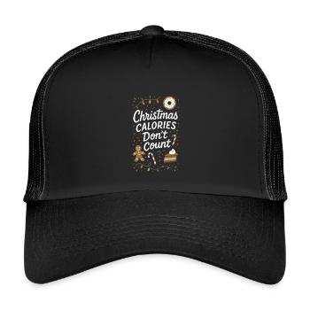 Weihnachtskalorien zählen nicht zu Feiertagshumor - Kinder Trucker-Cap - Schwarz/Schwarz - Vorne