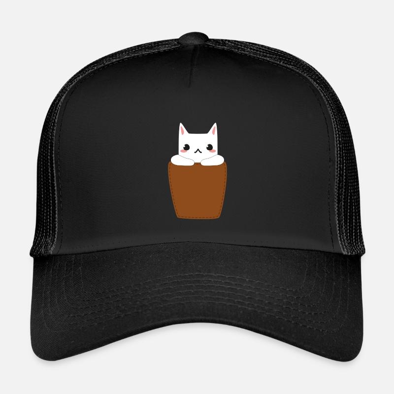 Chat dans la poche poitrine Casquette trucker enfant