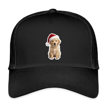 Goldiger Retriever Welpe liebt Weihnachten - Kinder Trucker-Cap - Schwarz/Schwarz - Vorne