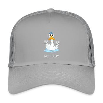 Not Today – Funny Duck Mood - Kids’ Trucker Cap - light grey - Front