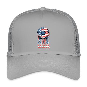 USA Football Passion American Flag - Kids’ Trucker Cap - light grey - Front