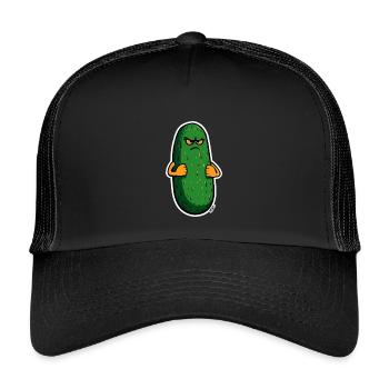 Grumpy Pickle Mascot - Casquette trucker enfant - noir/noir - Devant