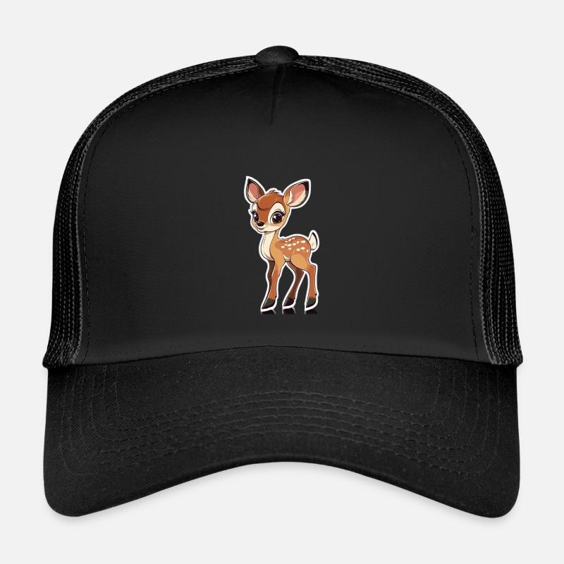 Reh - Kinder Trucker-Cap - Schwarz/Schwarz