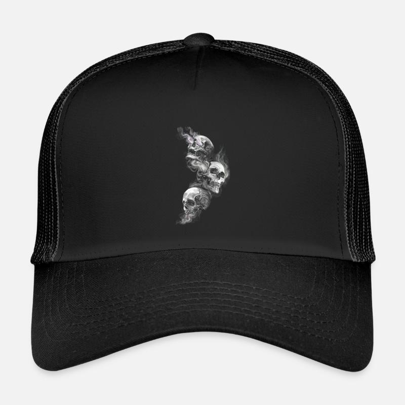 Schädel - Kinder Trucker-Cap - Schwarz/Schwarz