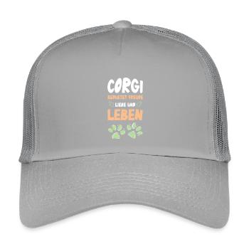 Corgi Joie Vie d’amour - Casquette trucker enfant - gris clair - Devant