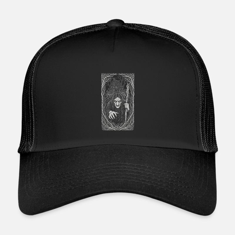 Baba Yaga Dunkle Slawische Hexenkunst - Kinder Trucker-Cap - Schwarz/Schwarz